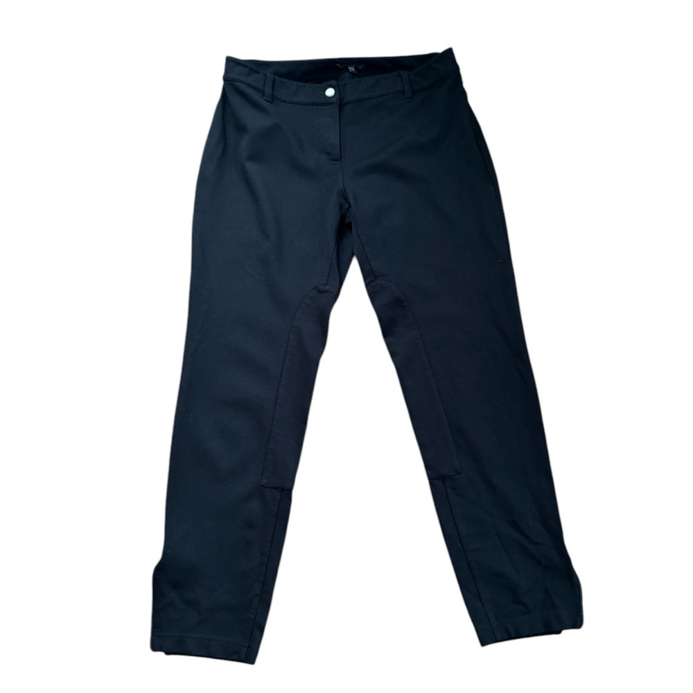 Eileen Fisher Riding Breeches Ponte Pant Black Sz M Equestrian Stretch Zip Ankle